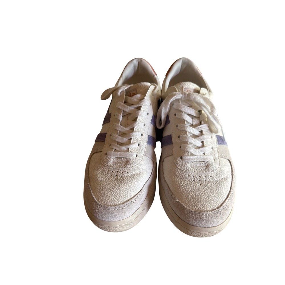 Gola Sneakers White Lavender Grandslam Trident CLA415 Retro Leather Suede US 10